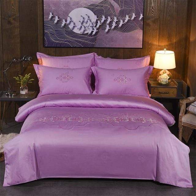 Luxury Egyptian Cotton Pink Blue Bedding Set Queen King size Bed sheet set  Duvet Cover Bed set ropa juego de cama linge de lit