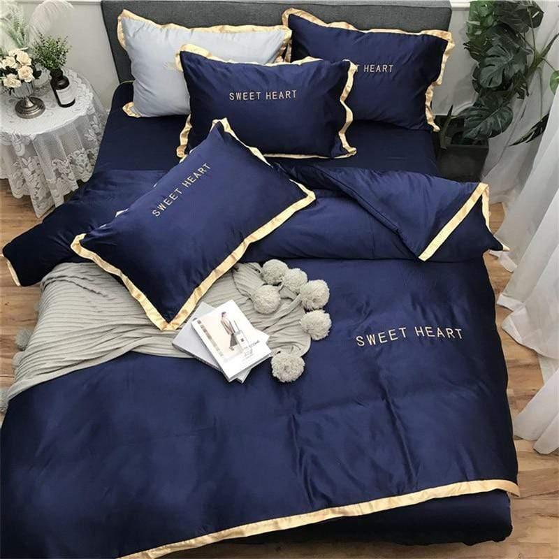 Home Textile Bedding Sets Adult Bedding Set Bed White Black Duvet Cover King Queen Size Quilt Cover Brief Bedclothes Comforter - HER SHOP