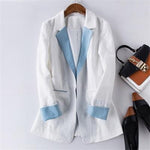 Cotton Linen Single Button Casual Blazer Suit
