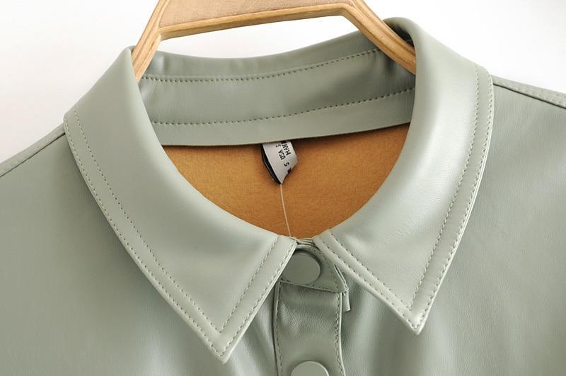 Women Motorcycle Leather Shirt