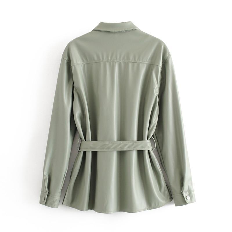 Women Motorcycle Leather Shirt