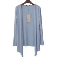 Her Shop Pointed Hem LightBLu / XXXL Casual Long Sleeve Cardigan coats