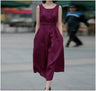 Casual Sleeveless Cotton Linen Sun Dress – HER SHOP