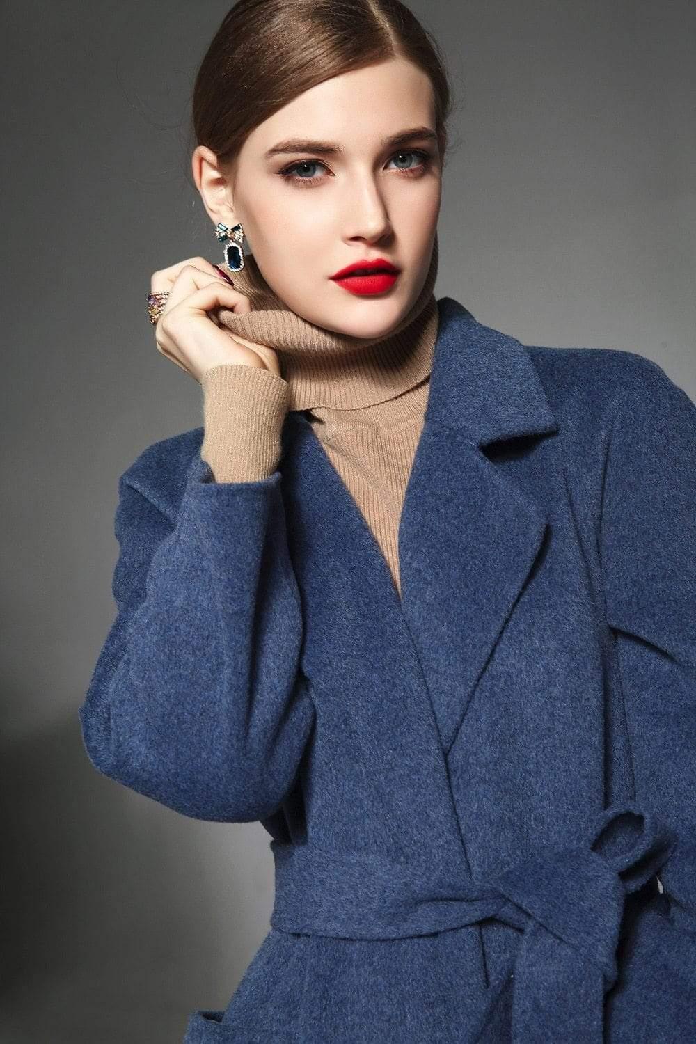 Her Shop Coats, Jackets & Blazers 100% Wool Coat for Elegant Women
