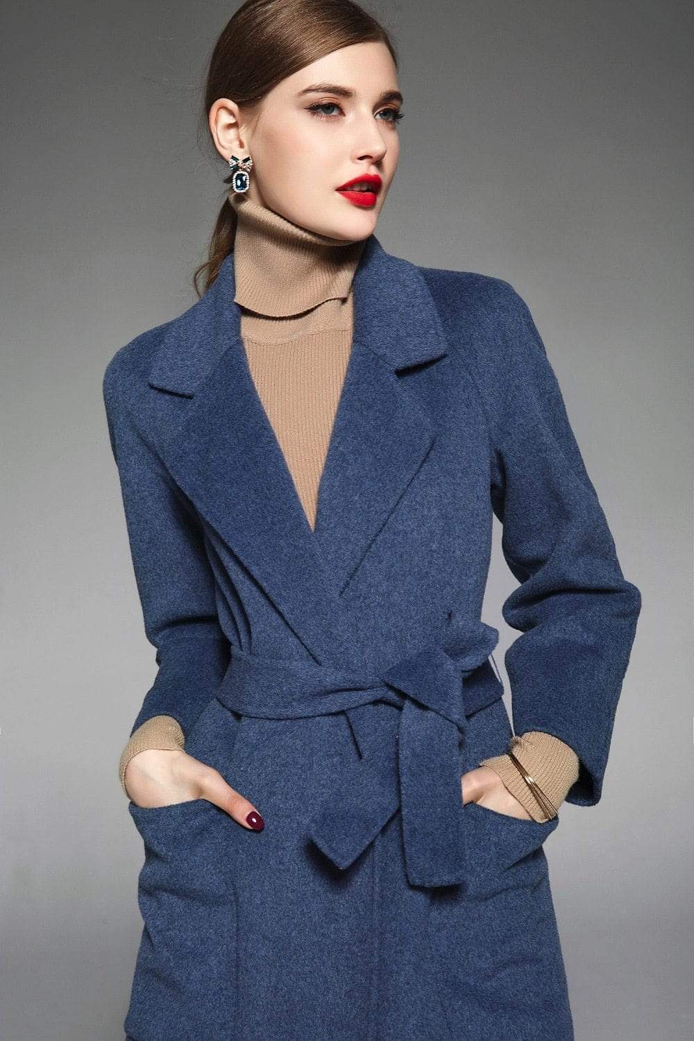 Her Shop Coats, Jackets & Blazers 100% Wool Coat for Elegant Women