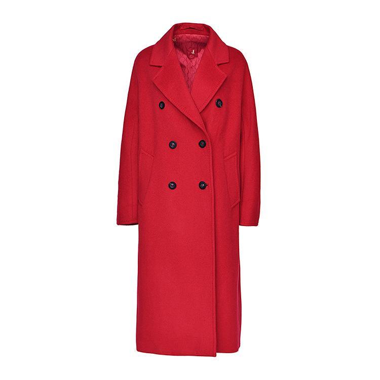 Her Shop Coats, Jackets & Blazers 100% Wool Elegant Double Breasted Belted Warm Wool Coat