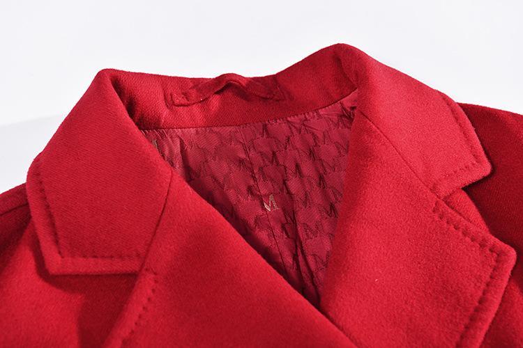 Her Shop Coats, Jackets & Blazers 100% Wool Elegant Double Breasted Belted Warm Wool Coat