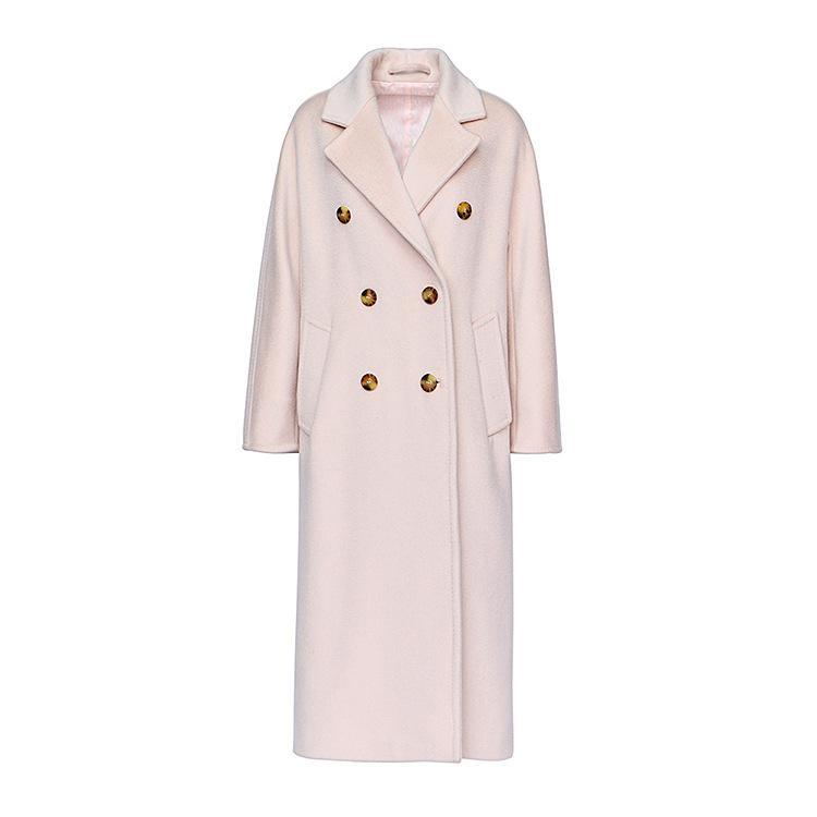 Her Shop Coats, Jackets & Blazers 100% Wool Elegant Double Breasted Belted Warm Wool Coat