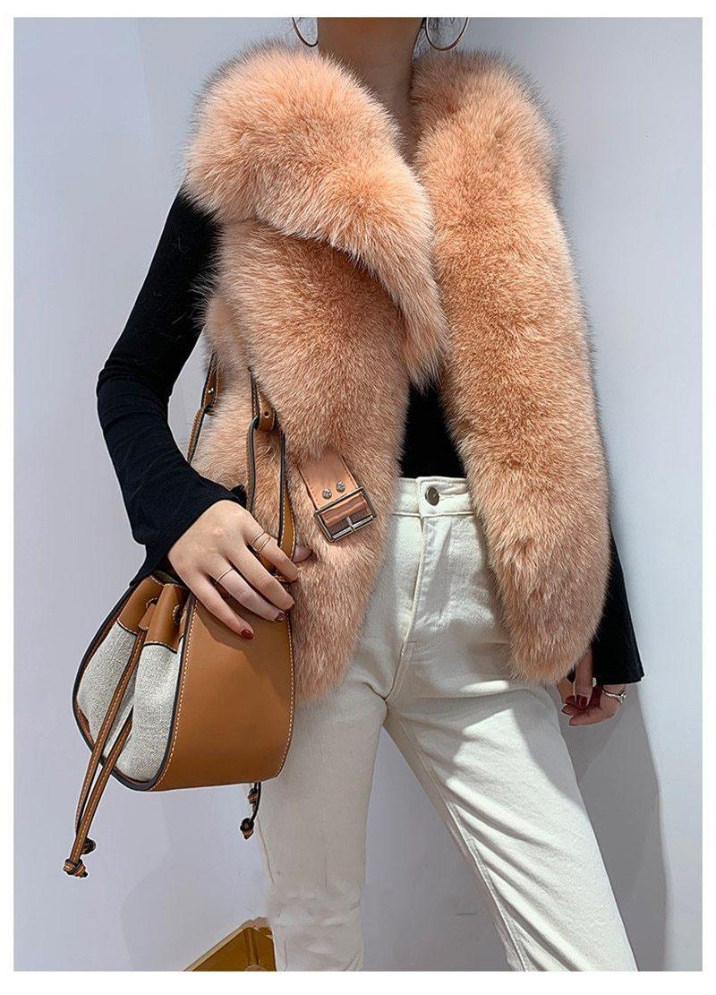 Her Shop Coats, Jackets & Blazers 2020 New Real Natural Fox Fur Vest
