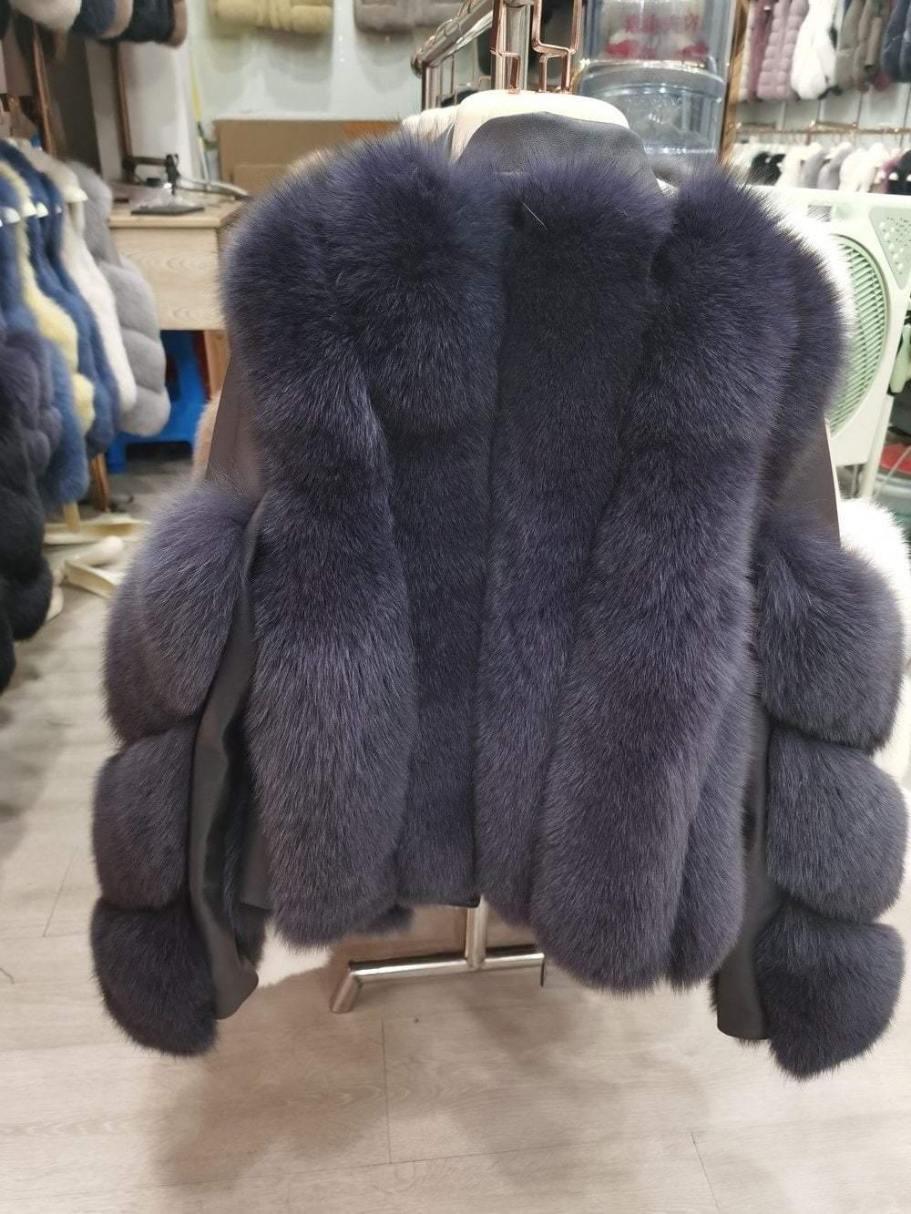 Her Shop Coats, Jackets & Blazers Double-faced Fur Moto & Biker Coat