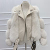 Her Shop Coats, Jackets & Blazers beige / 2XL(bust 100cm) Double-faced Fur Moto & Biker Coat