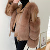Her Shop Coats, Jackets & Blazers camel / S(bust 84cm) Double-faced Fur Moto & Biker Coat