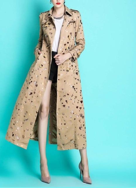 Her Shop Coats, Jackets & Blazers heart print / S England Style Autumn Spring Trench Coat