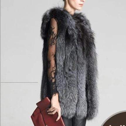 Her Shop Coats, Jackets & Blazers M European Celebrities Style High Fashion 100/100 Natural Fox Fur Vest