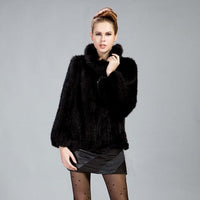 Her Shop Coats, Jackets & Blazers Black / L Mink Hair Knitted Fur Coat