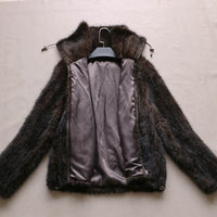 Her Shop Coats, Jackets & Blazers Brown lining / L Mink Hair Knitted Fur Coat