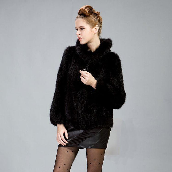 Her Shop Coats, Jackets & Blazers Mink Hair Knitted Fur Coat