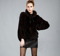 Her Shop Coats, Jackets & Blazers Brown / L Mink Hair Knitted Fur Coat