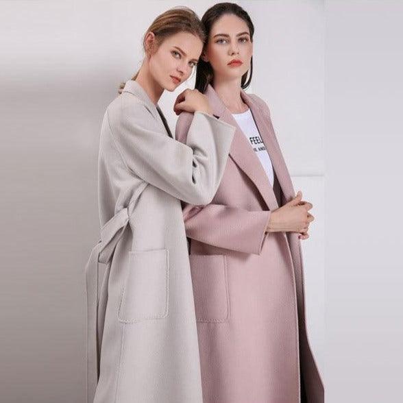 Her Shop Coats, Jackets & Blazers Water Ripple Double-Sided Cashmere Coat