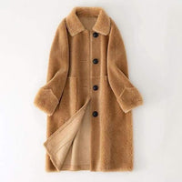 Winter Women Real Fur Coat Natural Sheep Shearing Fur Coats