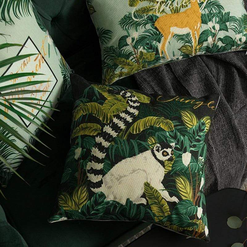 Decorative Pillow Case Vintage Jungle Animal