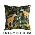 Her Shop Cushion Cover C Decorative Pillow Case Vintage Jungle Animal