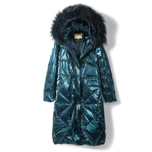 Down Jacket Woman Hooded 90% White Goose Down Women's Down Coats with Real Fox - HER SHOP