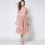 Her Shop Dress Pink / S 2020 Summer Fashion Hollow Out Vintage Dress