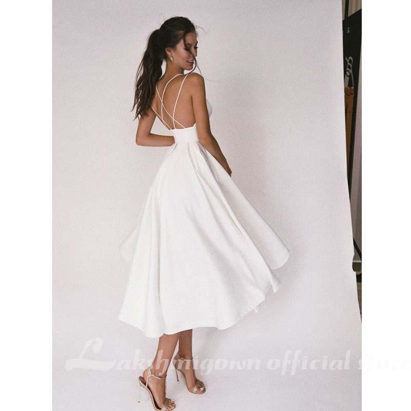 HER SHOP Dress A Line Bridal Beach Short Wedding Dress