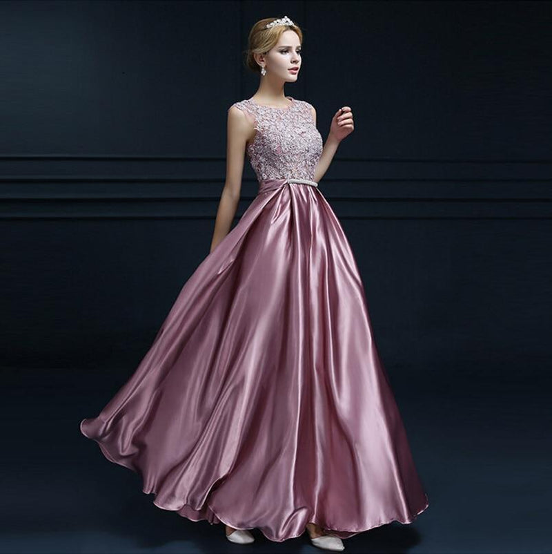 Her Shop Dress Pink / 6 A-line Chiffon Lace Wedding Party Dress