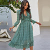 Her Shop Dress Green / XL Casual Butterfly Sleeve High Waist Chiffon Dress