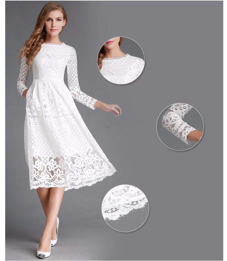 Elegant Lace Long Dress – HER SHOP