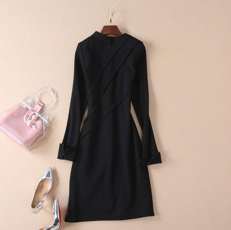 Office Lady Black Pencil Dress