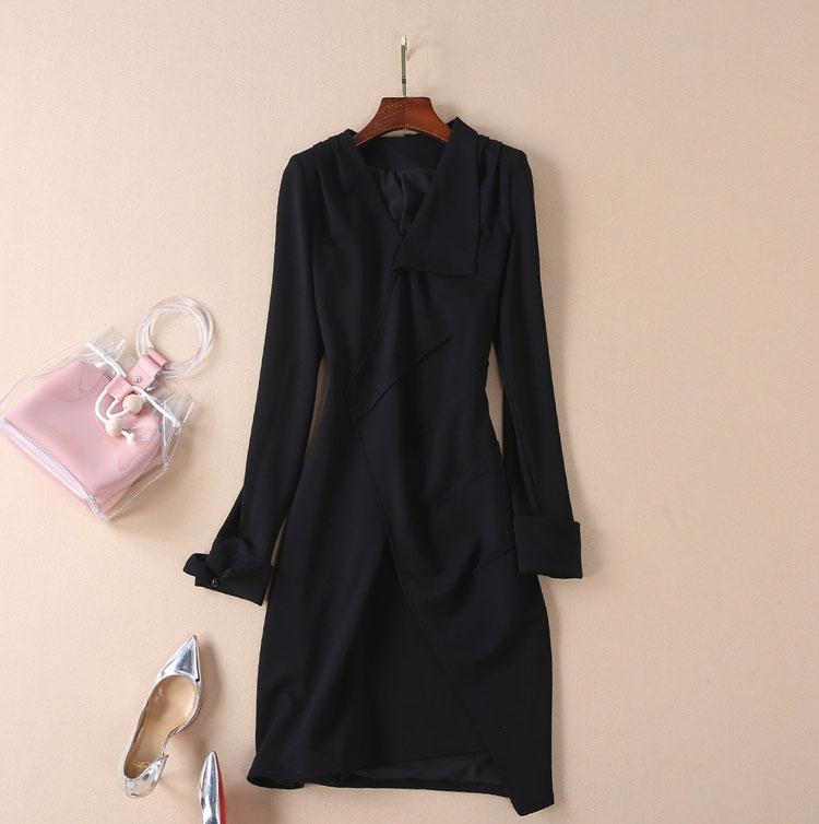 Office Lady Black Pencil Dress