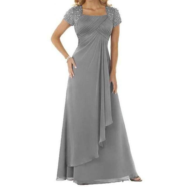 Plus Size Customizable Mother of Bride Dress Silver / Custom Size Plus Size Customizable Mother of Bride Dress Silver / Custom Size