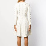 Her Shop Dress Top Quality White Jacquard Party Dress