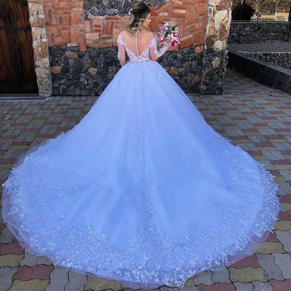 White Princess Ball Gown Wedding Dress