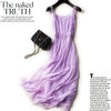 Her Shop Dresses Lavender / S 100% Silk Spaghetti-Strap Beach Dress
