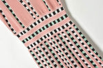 Elegant Grid Runway Summer Knit Dress