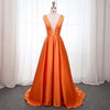 Her Shop Dresses Orange-35 / 2 Elegant Satin Evening Gown