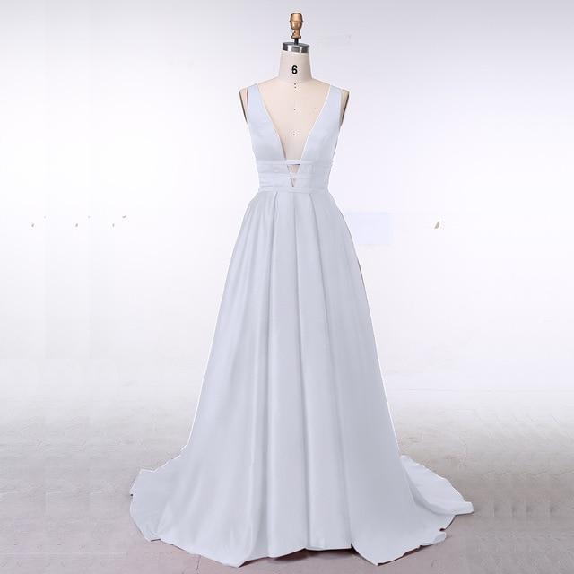 Her Shop Dresses White / 2 Elegant Satin Evening Gown