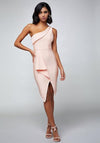 One Shoulder Pink Bandage Dress