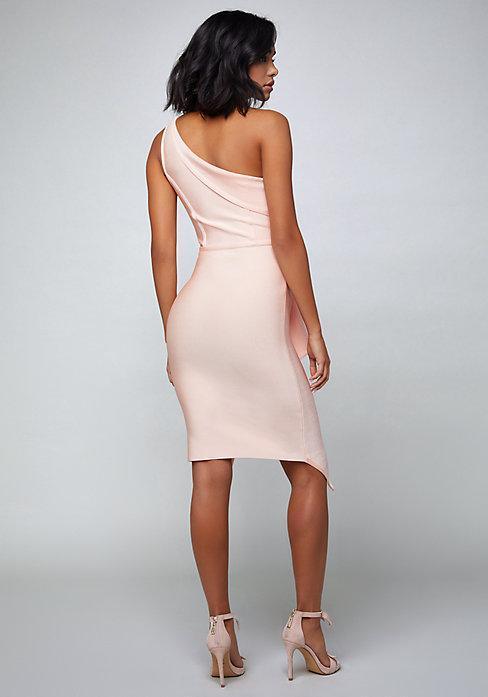One Shoulder Pink Bandage Dress Pink / S One Shoulder Pink Bandage Dress Pink / S