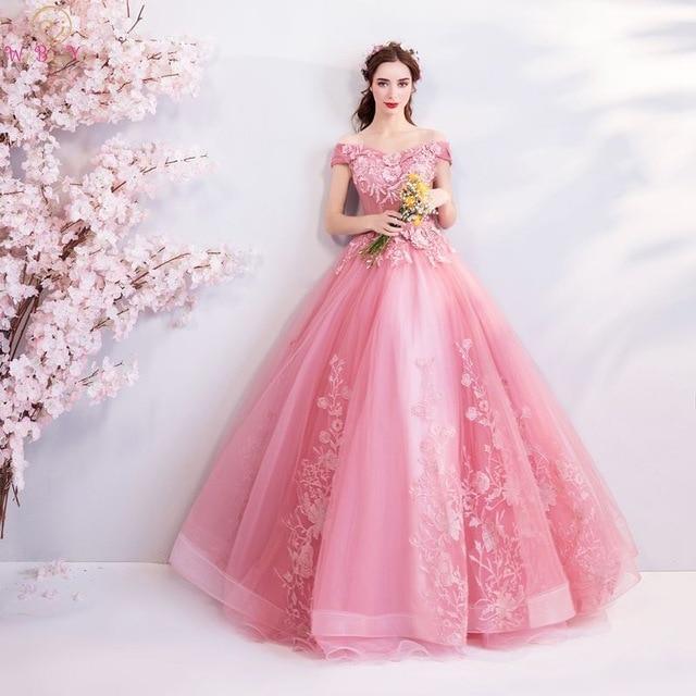Pink Appliques Sweetheart Prom Dresses Pink / 4 Pink Appliques Sweetheart Prom Dresses Pink / 4
