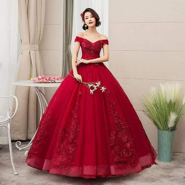 Pink Appliques Sweetheart Prom Dresses burgundy / 6 Pink Appliques Sweetheart Prom Dresses burgundy / 6