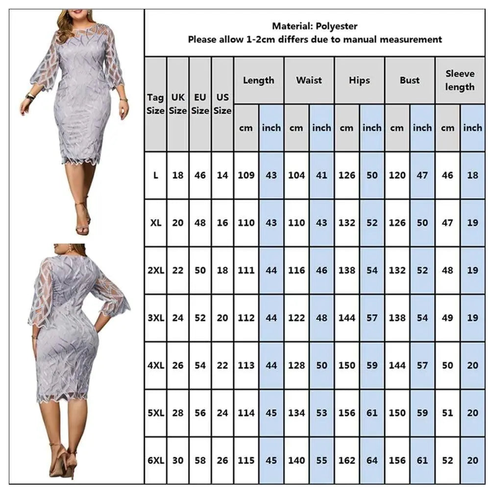 Plus Size Elegant Women Dress