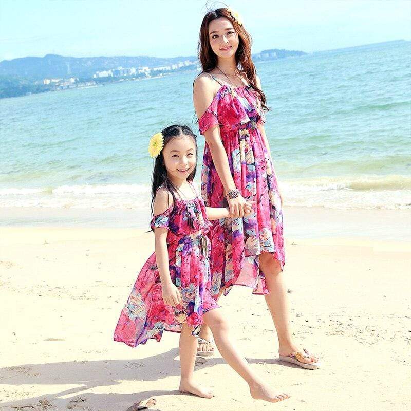 Summer Family Matching Outfits Mommy and Daughter Clothes Family