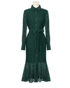 Vintage Hollow-out Lace Women Long Dress