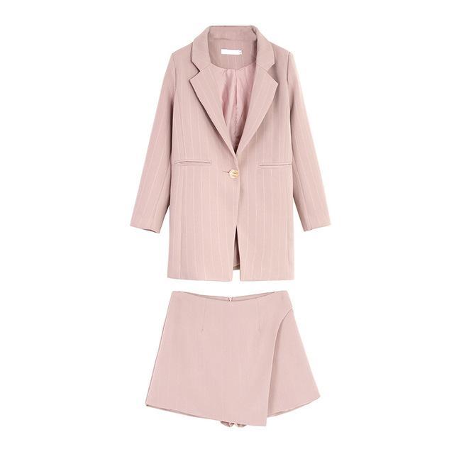 Her Shop pink / S Fashion Women Skirt Suits