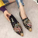 Rhinestone Cherry Metal Pointed Toe Casual Shoes/Slippers